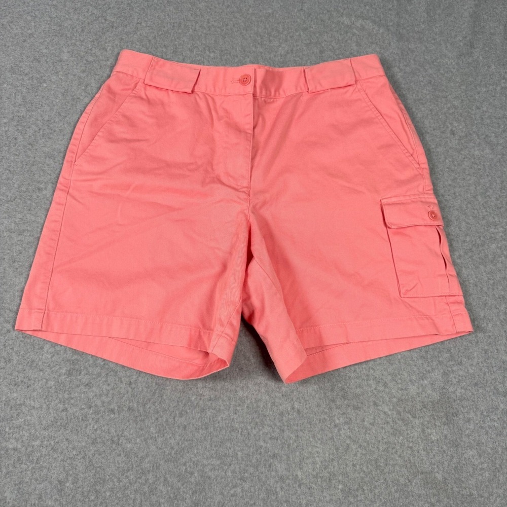 Lauren Ralph Lauren Vintage 90s Womens Coral Pink Cotton Cargo Shorts Size 12